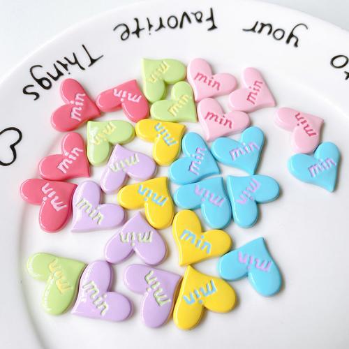 Mobile Phone DIY Decoration, Resin, Heart, more colors for choice, 100PCs/Bag, Sold By Bag