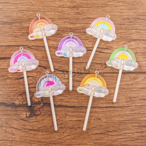 Resin Pendant, Lollipop, DIY, more colors for choice, nickel, lead & cadmium free, 100PCs/Bag, Sold By Bag