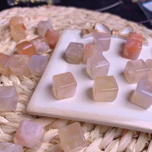 Agate Beads, Cherry Blossom Agate, Square, DIY, pink, 12.20mm, Sold By PC