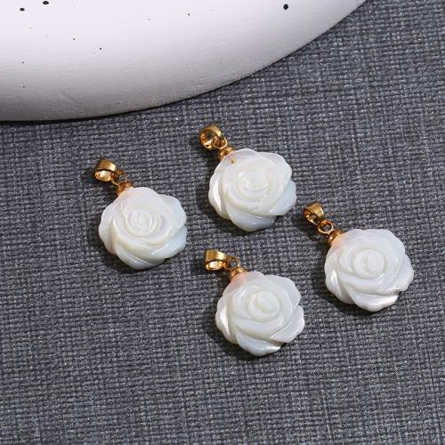 Shell Pendants, Trochus, Flower, DIY, white, Sold By PC