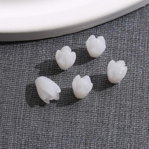 Resin Jewelry Beads Flower DIY white Sold By PC