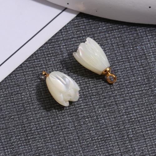 Shell Pendler, Top Shell, Flower, du kan DIY & forskellige stilarter for valg, flere farver til valg, 8x10mm, Solgt af PC