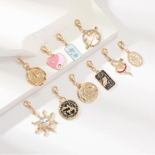 Zinc Alloy Pendants 18K gold plated DIY & enamel Sold By PC