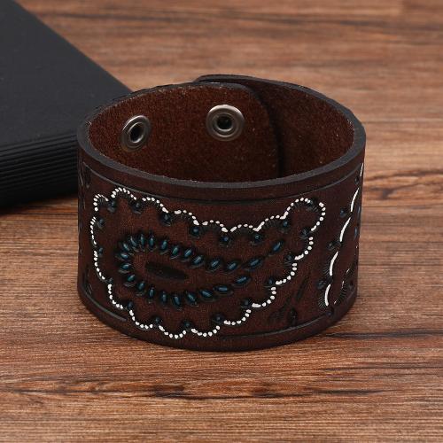 PU Leather Cord Bracelets, Tibetan Style, with PU Leather, silver color plated, for man, mixed colors, nickel, lead & cadmium free, Sold By PC