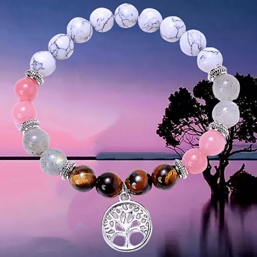 Gemstone Bracelets, with Labradorite & Agate, different materials for choice & different styles for choice & for woman, more colors for choice, Sold By PC