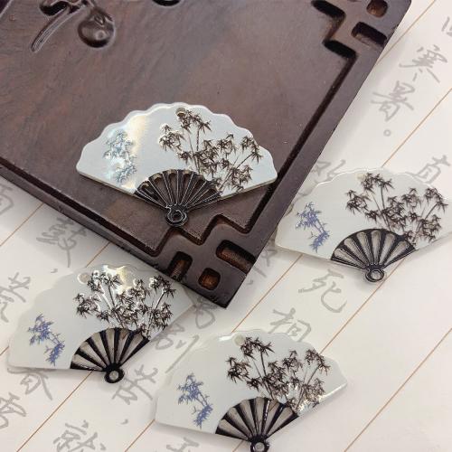 Hair Accessories DIY Findings, Acetate, Fan, different styles for choice & enamel, 23x36mm, Sold By PC