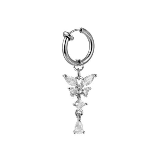 Brass Belly Ring  , with 316 Stainless Steel, fashion jewelry & micro pave cubic zirconia & for woman, original color, 38mm, Sold By PC