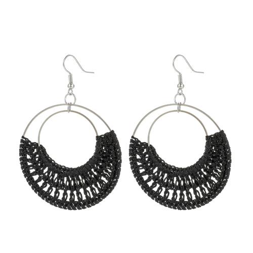 Boucles d'oreilles en alliage de zinc, bijoux de mode & pour femme & creux, plus de couleurs à choisir, 71x51mm, Vendu par paire