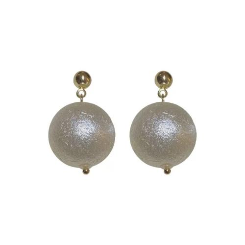 Tibetan Style Stud Earring, with Plastic Pearl, fashion jewelry & for woman, white, 25mm, Sold By Pair