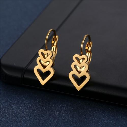 Stainless Steel Lever Back Earring, 304 Stainless Steel, fashion jewelry & for woman & hollow, golden, 40mm, Sold By Pair