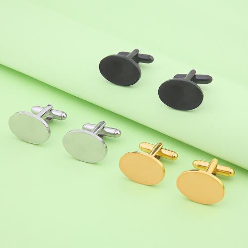 Boutons de manchette, Acier inoxydable 304, poli, bijoux de mode & pour homme, plus de couleurs à choisir, 14x20mm, Vendu par paire