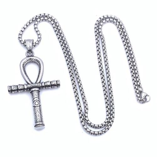 Collana in acciaio inossidabile, 304 acciaio inox, lunghezza differente per scelta & stili diversi per la scelta & per l'uomo, 56x33mm, Venduto da PC