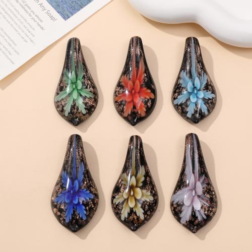 Fashion Lampwork Pendants, DIY, more colors for choice, 60x30mm, 12PCs/Bag, Sold By Bag