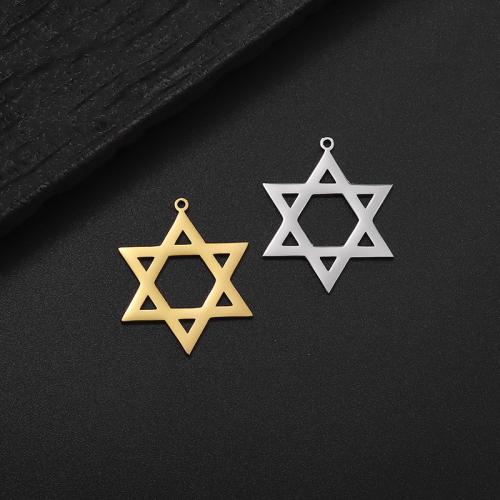 Edelstahl Schmuck Anhänger, 304 Edelstahl, Hexagram, DIY, keine, 20x24mm, verkauft von PC