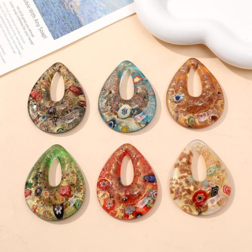 Fashion Lampwork Pendants, Teardrop, DIY, more colors for choice, 40x52mm, 12PCs/Bag, Sold By Bag