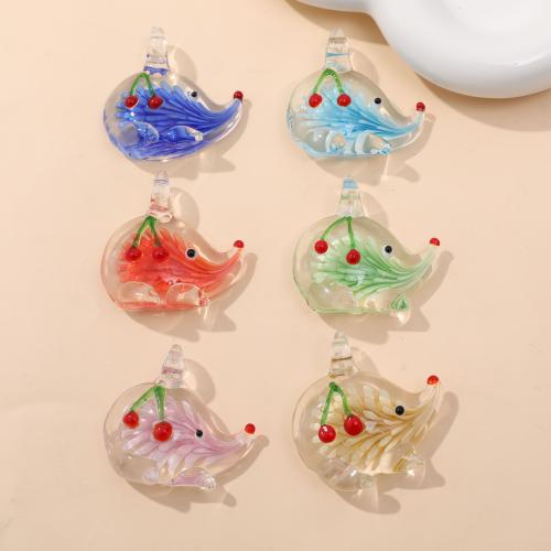 Fashion Lampwork Pendants, Mouse, DIY, more colors for choice, 41x41mm, 12PCs/Bag, Sold By Bag