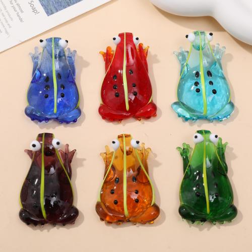 Fashion Lampwork Pendants, Frog, DIY, more colors for choice, 34x54mm, 12PCs/Bag, Sold By Bag