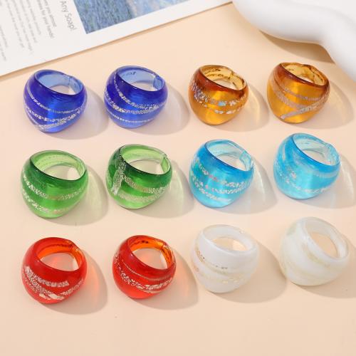 Finger Ring Jewelry, Lampwork, fashion jewelry & Unisex, more colors for choice, 25mm, Inner Diameter:Approx 18mm, 12PCs/Bag, Sold By Bag