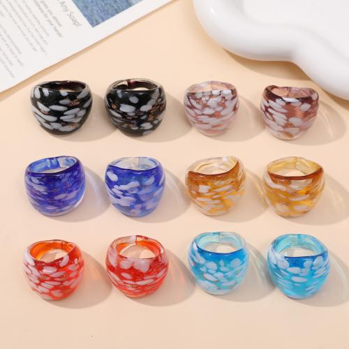 Finger Ring Jewelry, Lampwork, fashion jewelry & Unisex, more colors for choice, 25mm, Inner Diameter:Approx 18mm, 12PCs/Bag, Sold By Bag