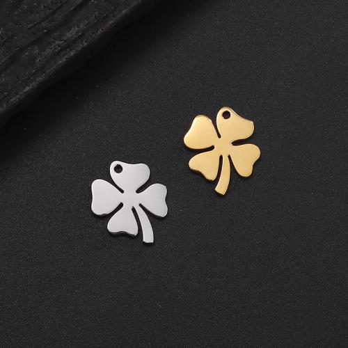 ステンレス鋼ジュエリーペンダント, 304ステンレススチール, 四つ葉のクローバー, DIY, 無色, 10.20x12.80mm, 売り手 パソコン