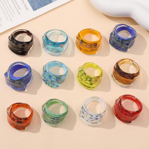 Finger Ring Jewelry, Lampwork, fashion jewelry & Unisex, more colors for choice, 23x14mm, Inner Diameter:Approx 18mm, 12PCs/Bag, Sold By Bag