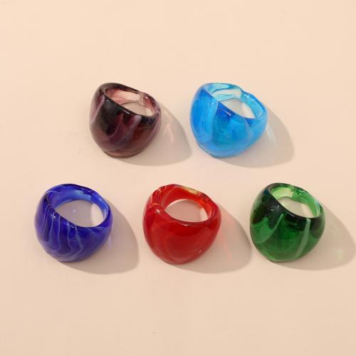 Finger Ring Jewelry, Lampwork, fashion jewelry & Unisex, more colors for choice, 25mm, Inner Diameter:Approx 18mm, 12PCs/Bag, Sold By Bag