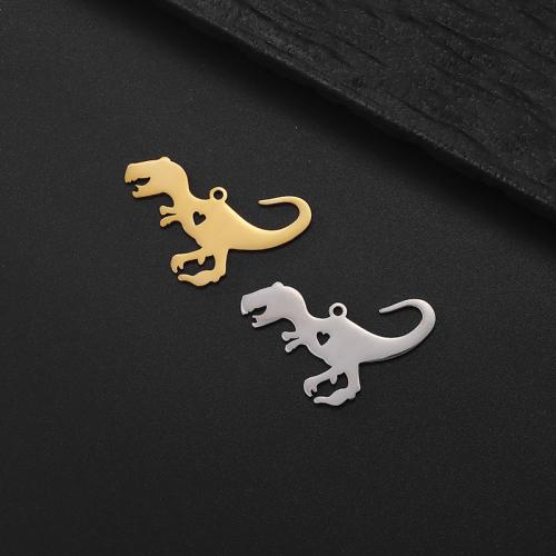 Stainless Steel Animal Pendants, 304 Stainless Steel, Dinosaur, Vacuum Ion Plating, DIY, more colors for choice, 30x18mm, Sold By PC