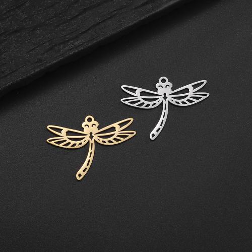 Stainless Steel Animal Pendants, 304 Stainless Steel, Dragonfly, Vacuum Ion Plating, DIY, more colors for choice, 30x21.50mm, Sold By PC