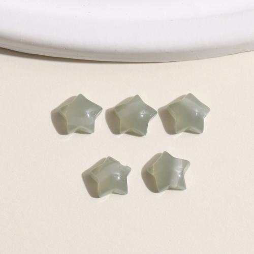 Resin Jewelry Beads, Star, DIY, light green, 9x9mm, 100PCs/Bag, Sold By Bag