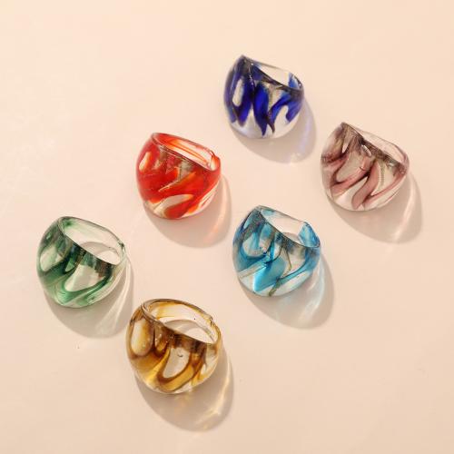 Finger Ring Jewelry, Lampwork, for woman, more colors for choice, 26x25mm, 24PCs/Bag, Sold By Bag