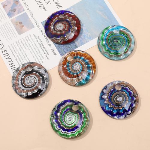 Fashion Lampwork Pendants, Round, DIY, more colors for choice, 45mm, 100PCs/Bag, Sold By Bag