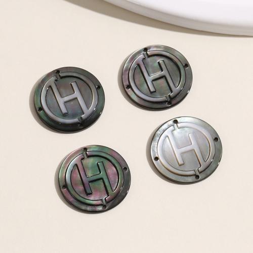 Shell Connector Black Lip Shell Round DIY & 2/2 loop Sold By PC