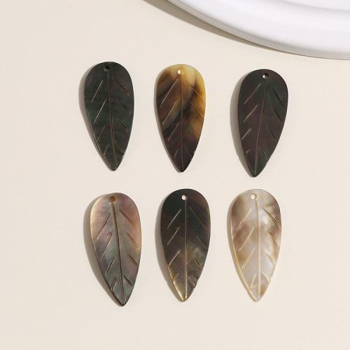 Black Lip Shell Pendant, Leaf, DIY, more colors for choice, 16x15mm, Sold By PC