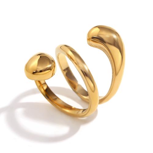 Edelstahl Ringe, 304 Edelstahl, goldfarben plattiert, Modeschmuck, goldfarben, verkauft von PC