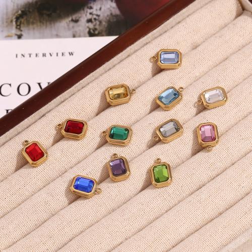 Stainless Steel Pendants 304 Stainless Steel gold color plated DIY & with rhinestone golden Sold By PC