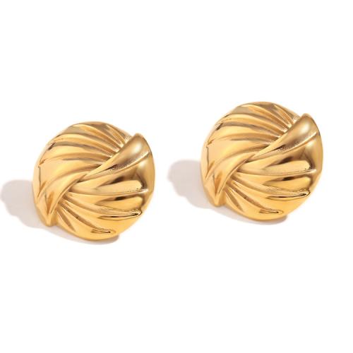 Stainless Steel Stud Earrings, 304 Stainless Steel, gold color plated, fashion jewelry, golden, 25.80mm, Sold By Pair