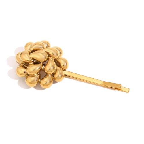 Hair Slide, 304 Stainless Steel, gold color plated, fashion jewelry, golden, Sold By PC