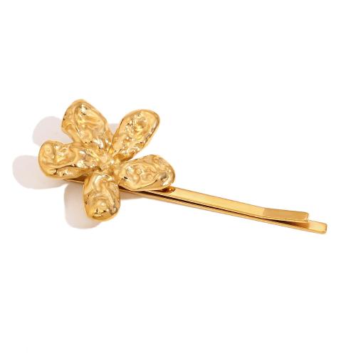 Barrette, Acier inoxydable 304, Placage de couleur d'or, bijoux de mode, doré, Vendu par PC