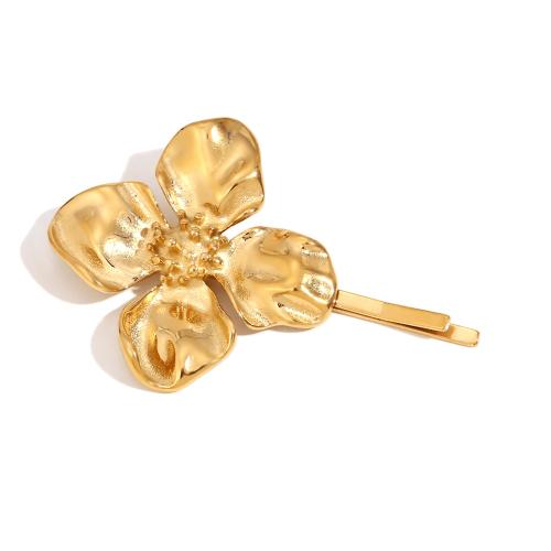 Barrette, Acier inoxydable 304, Placage de couleur d'or, bijoux de mode, doré, Vendu par PC