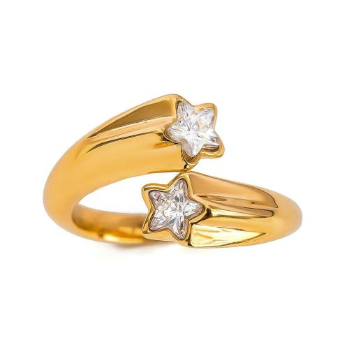 Stainless Steel Finger Ring 304 Stainless Steel fashion jewelry & for woman gold Sold By PC