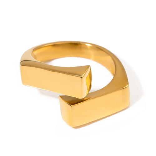 Edelstahl Ringe, 304 Edelstahl, Modeschmuck & für Frau, Goldfarbe, verkauft von PC