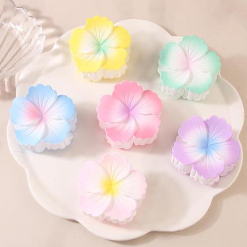 Hair Claw Clips Plastic Flower stoving varnish gradient color & for woman & frosted Sold By PC