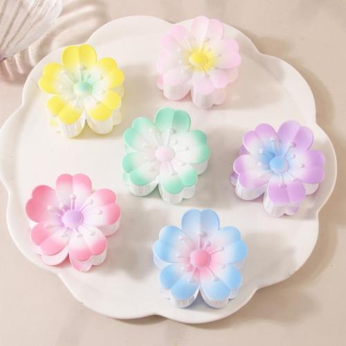 Hair Claw Clips Plastic Flower stoving varnish gradient color & for woman Sold By PC