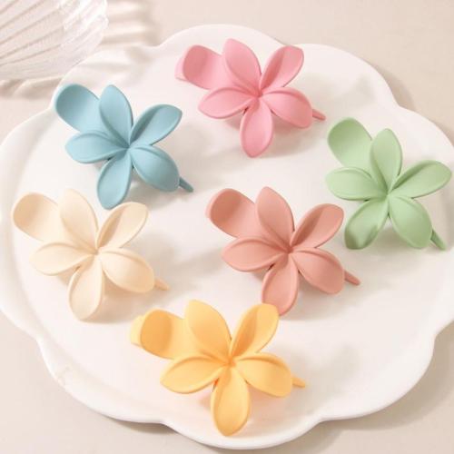 Alligator Hair Clip, Plastic, Flower, stoving varnish, for woman & frosted, more colors for choice, Sold By PC