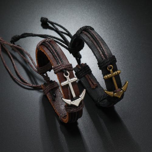 PU Leather Cord Bracelets, handmade, fashion jewelry & for man, more colors for choice, Sold By PC