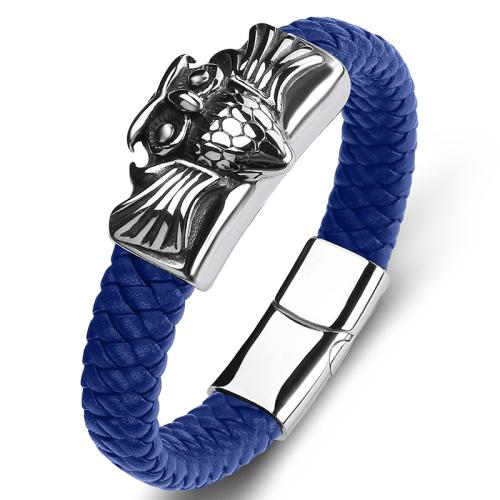 PU cavo bracciali, 304 acciaio inox, with PU, fatto a mano, unisex & formato differente per scelta & stili diversi per la scelta, nessuno, Venduto da PC