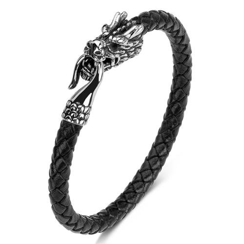 PU cavo bracciali, 304 acciaio inox, with PU, fatto a mano, unisex & formato differente per scelta & stili diversi per la scelta, nessuno, Venduto da PC