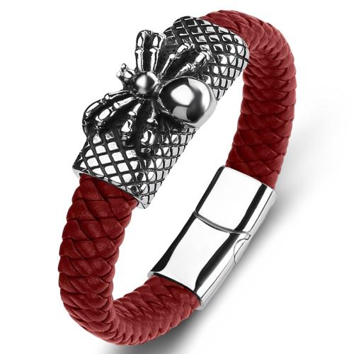 PU cavo bracciali, 304 acciaio inox, with PU, fatto a mano, unisex & formato differente per scelta & stili diversi per la scelta, nessuno, Venduto da PC