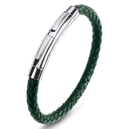 PU cavo bracciali, 304 acciaio inox, with PU, fatto a mano, unisex & formato differente per scelta, nessuno, Venduto da PC