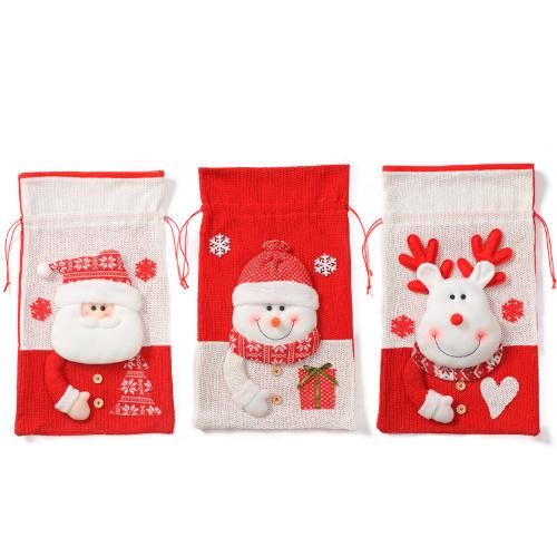 Christmas Gift Bag Knitted Fabric with PP Cotton & Velveteen dustproof & Christmas Design Sold By PC